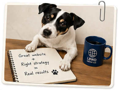 Benny beside website strategy notes